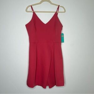 NWT Gianni Bini Mini Dress Rose Pink Faux Wrap Wedding Guest Summer Dress L